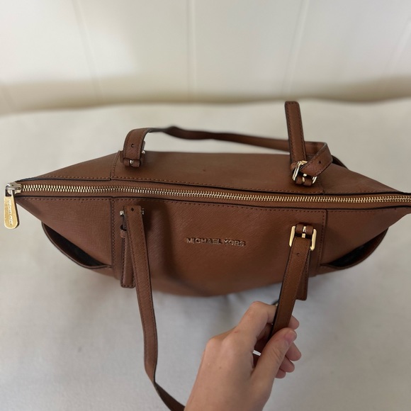 Michael Kors Large Tan Brown Jet Set Tote Bag Purse Handbag - Picture 7 of 13
